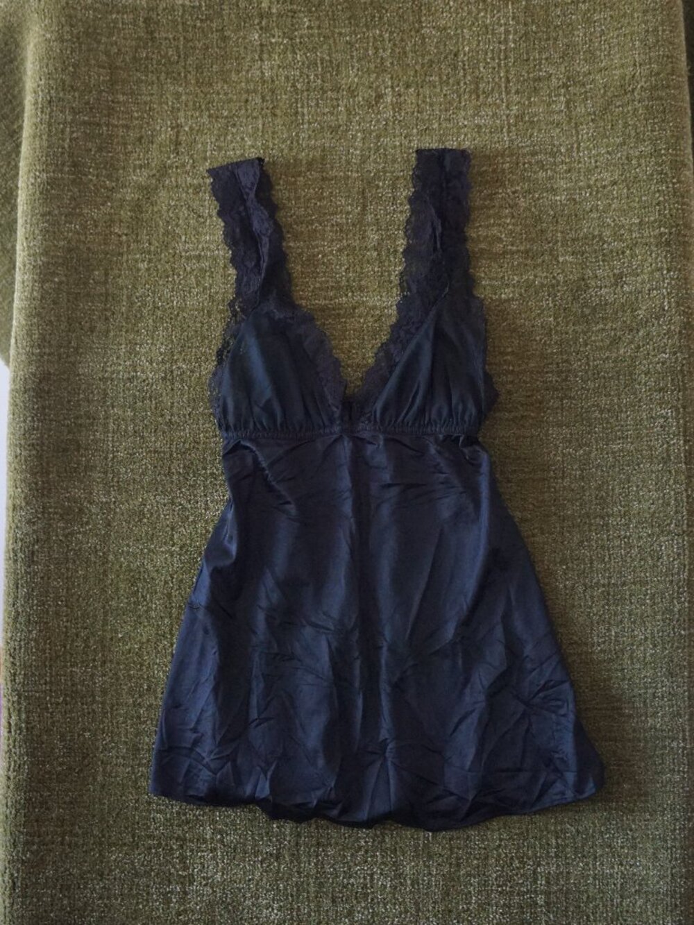 Vintage black lace babydoll cami top  Size S